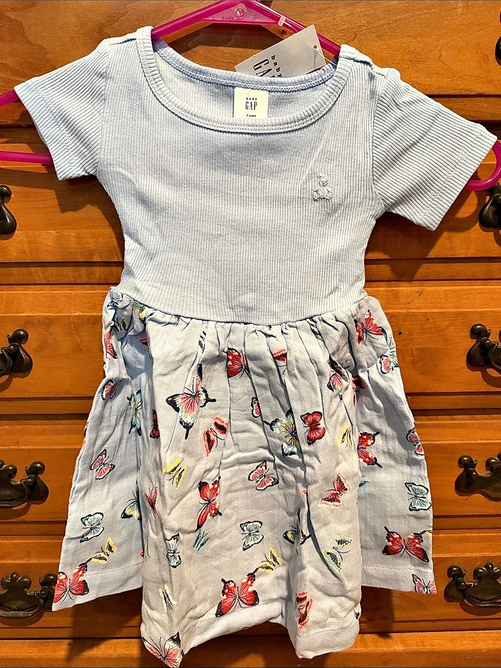 Baby GAP Whimsical Butterfly 🦋 Short Sleeve Light Blue Dress